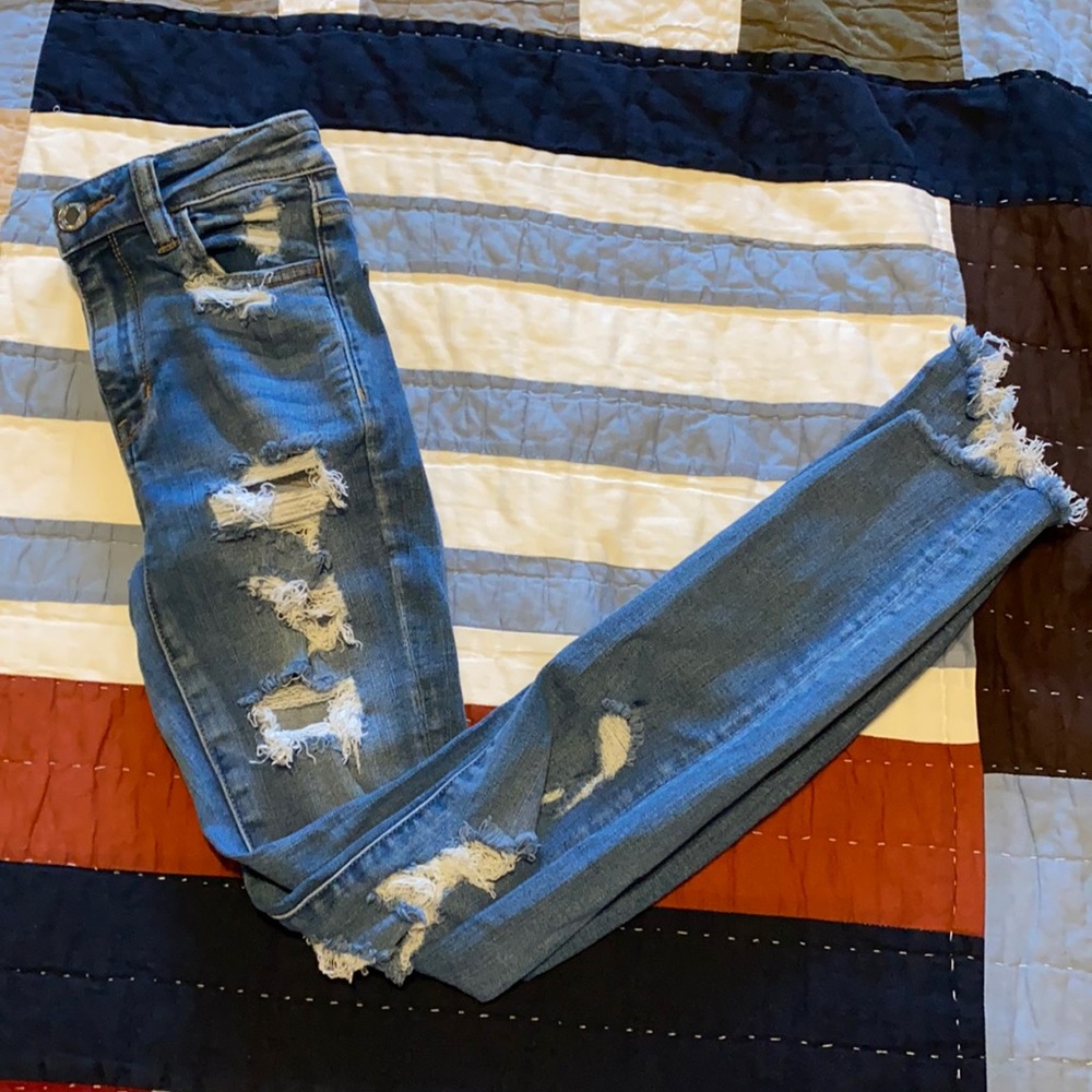 Hollister, 0,  blue skinny jeans